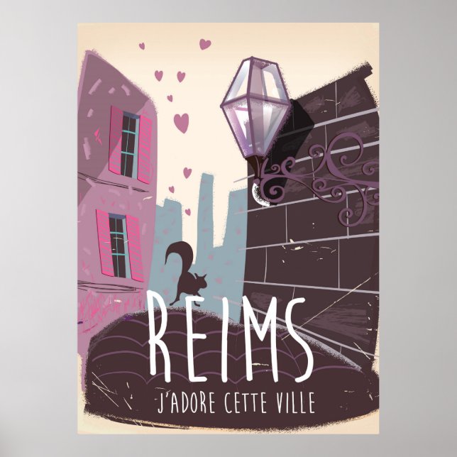 Poster de viagens da cidade de Reims France (Frente)