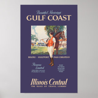 Poster de viagens da Costa do Golfo Mississippi