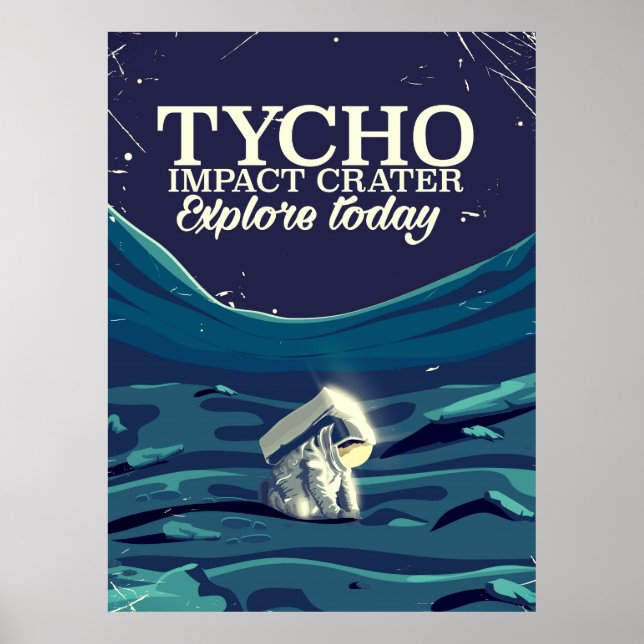 Poster de viagens da cratera de impacto ticho (Frente)