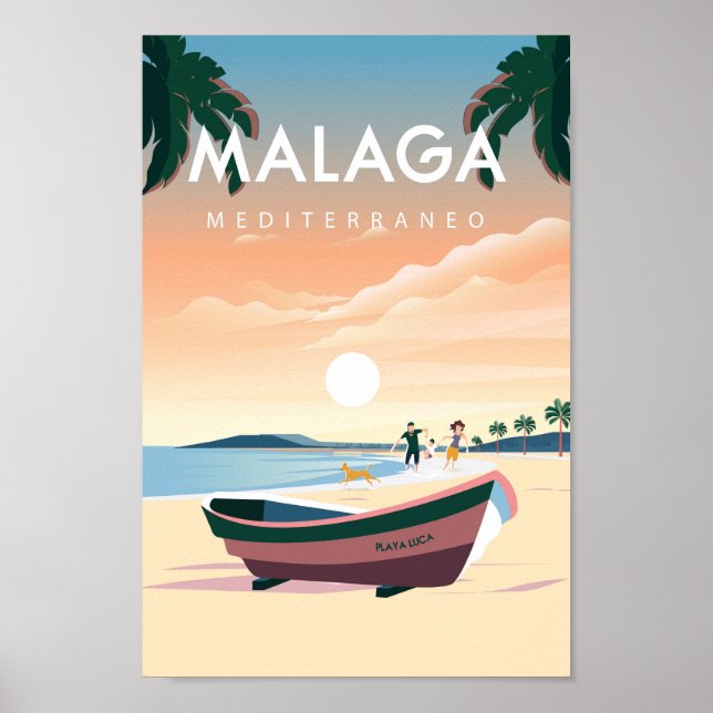Poster de viagens da espanha de Málaga (Frente)