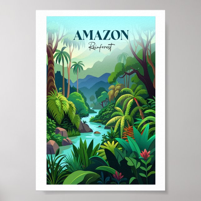 Poster de viagens da Floresta Amazônica (Frente)
