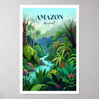 Poster de viagens da Floresta Amazônica