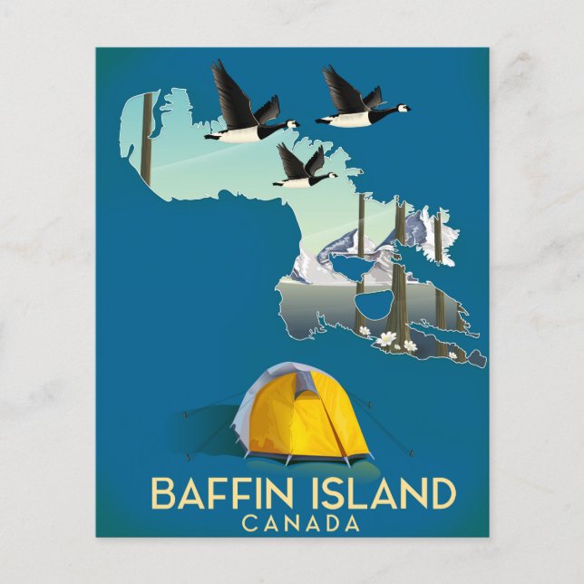 Poster de viagens da ilha de Baffin (Frente)