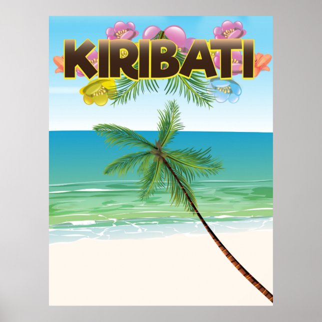 Poster de viagens da Ilha Kiribati (Frente)