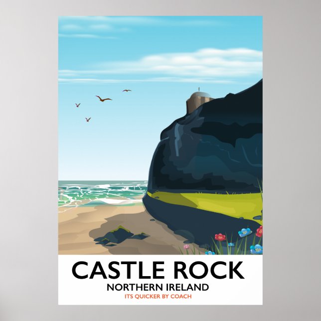 poster de viagens da irlanda do norte do castelo r (Frente)