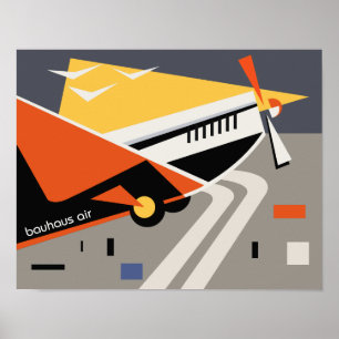 poster de viagens da linha aérea do bauhaus