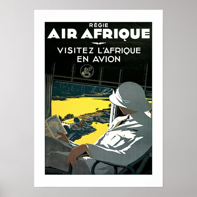 Poster de viagens da linha aérea Vintage Africa (Frente)