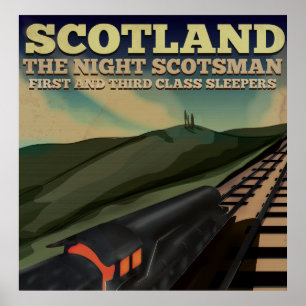 Poster de viagens da locomotiva de Scotland