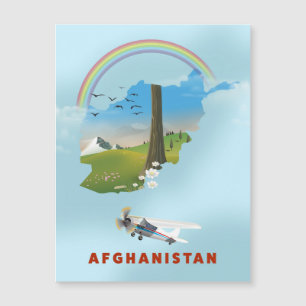 poster de viagens da paisagem do mapa do Afeganist