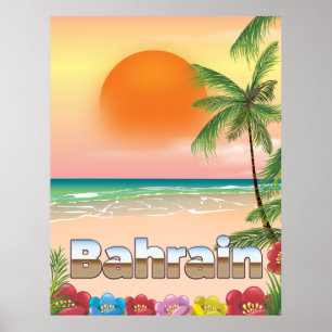 Poster de viagens da praia de Barém