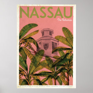 Poster de viagens das Bahamas Tropicais