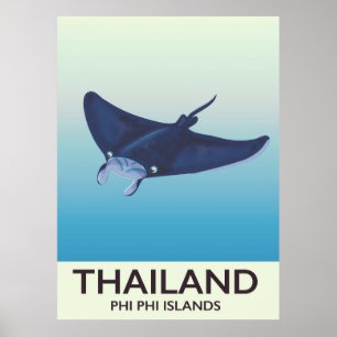 Poster de viagens das Ilhas Phi da Tailândia