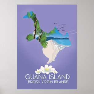 Poster de viagens das Ilhas Virgens Britânicas da 