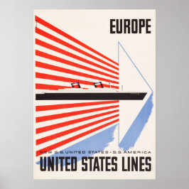 Poster de viagens das Linhas dos Estados Unidos