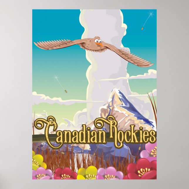 Poster de viagens de Águia Rochosas Canadense (Frente)