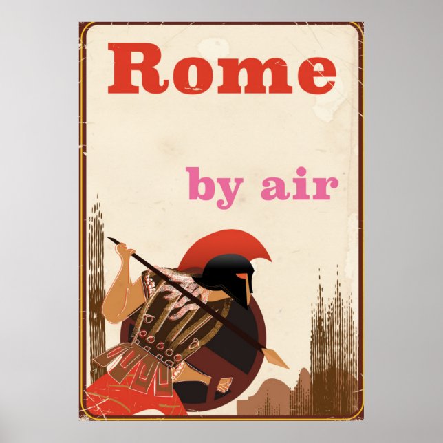 Poster de viagens de ar do Gladiator de Roma (Frente)