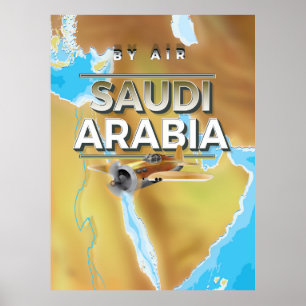 Poster de viagens de Arábia Saudita do vintage