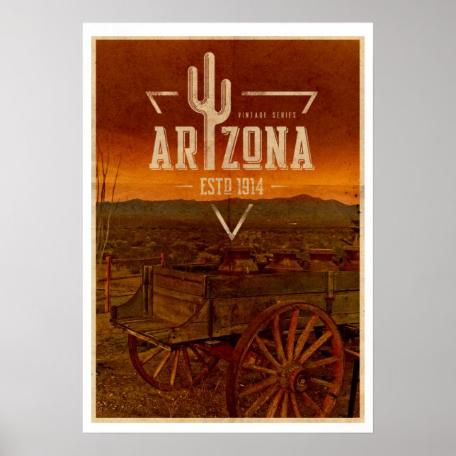 Poster de viagens de Arizona da série Vintage (Frente)