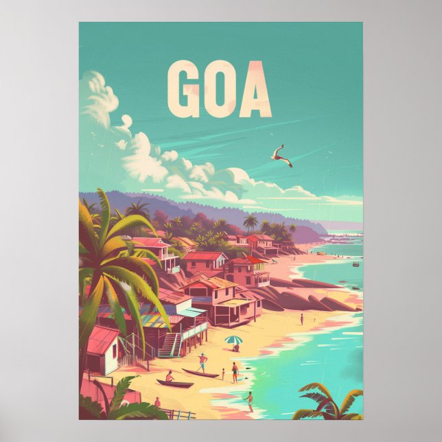 Poster de viagens de Arte Costeira Goa India (Frente)