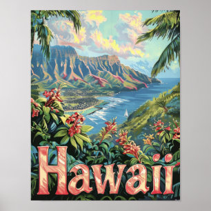 Poster de viagens de Arte do Havaí Poster