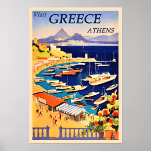 Poster de viagens de Atenas grécia