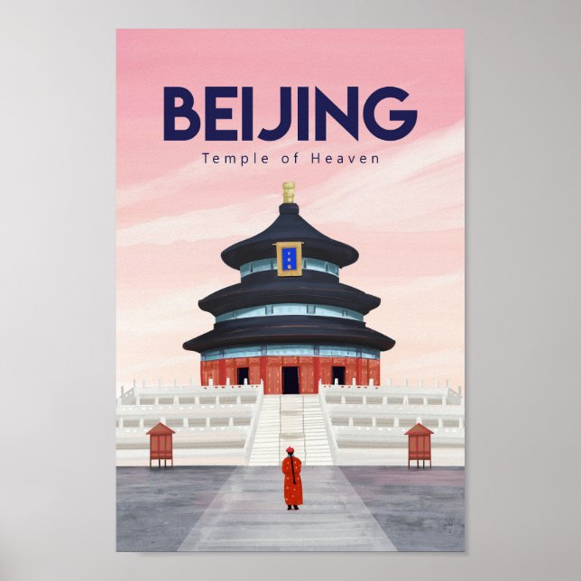 Poster de viagens de Beijing China (Frente)