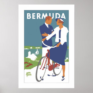 Poster de viagens de Bermuda do vintage
