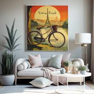 Poster de viagens de bicicleta, personalizável em 