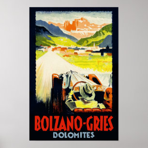 Poster de viagens de Bolzano - de Gries.  Italia