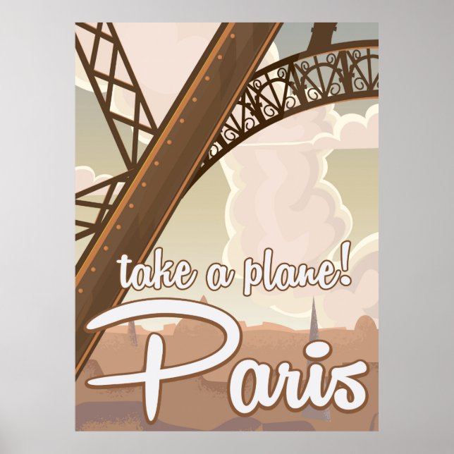 Poster de viagens de Cartoons Vintage Paris (Frente)