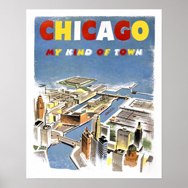 Poster de viagens de Chicago (Frente)