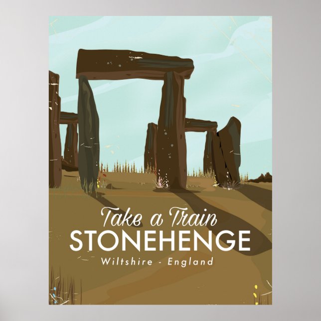 Poster de viagens de Comboio Stonehenge Wiltshire (Frente)