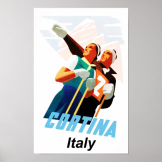 Poster de viagens de Cortina d'ampezzo, Itália