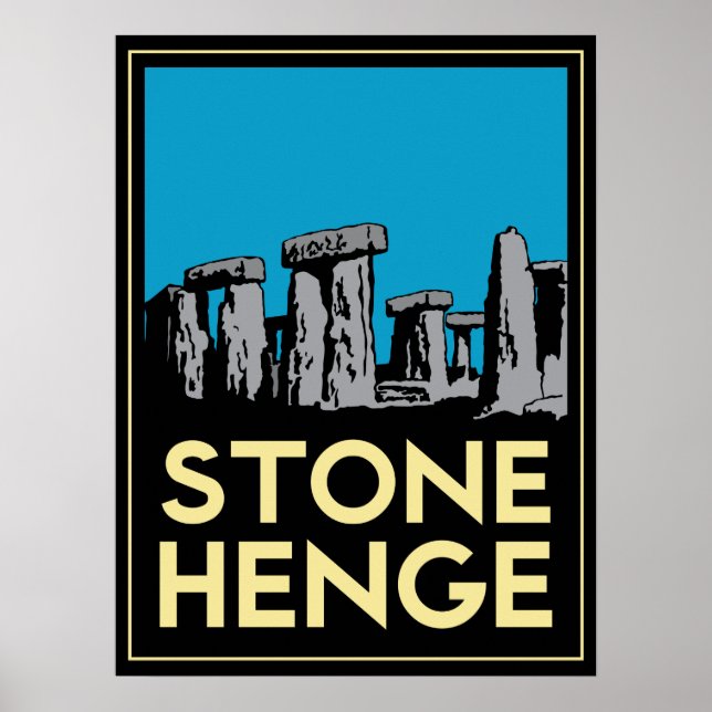 Poster de viagens de deco de arte Stonehenge (Frente)