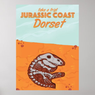 Poster de viagens de desenho da Costa Jurássica De