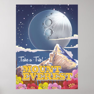 Poster de viagens de desenho do Everest