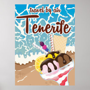 poster de viagens de desenho sorvete Tenerife