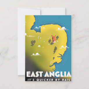 Poster de viagens de East Anglia. Cartão Postal