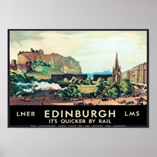 Poster de viagens de Edimburgo Scotland do vintage