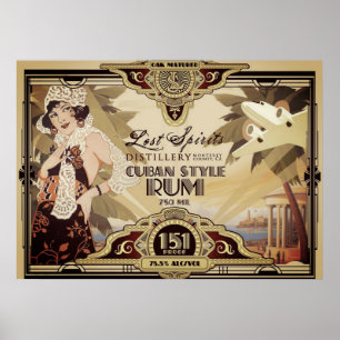 Poster de viagens de Espíritos Perdidos do Vintag