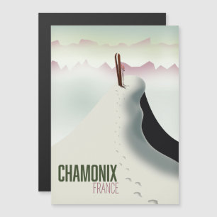 Poster de viagens de esqui Chamonix França
