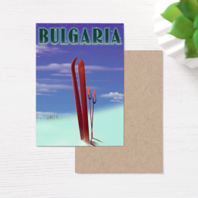 Poster de viagens de esqui da Bulgária (Mesa)