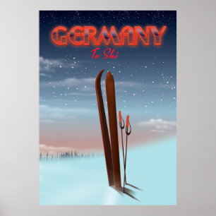 poster de viagens de Esqui de Gelo da Alemanha