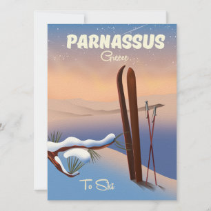 Poster de viagens de Esqui de Grécia Parnassus