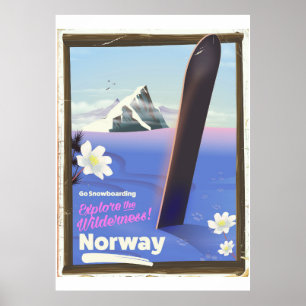 Poster de viagens de estilo de vintage do Norway S