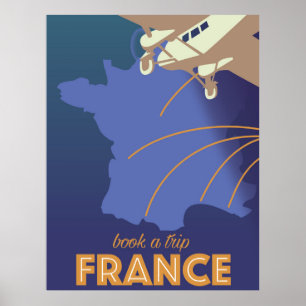 Poster de viagens de estilo Vintage da França