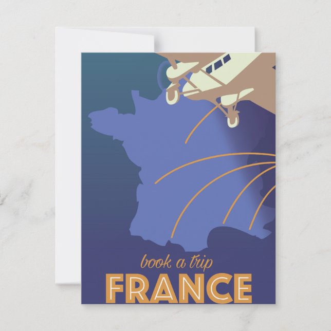 Poster de viagens de estilo Vintage da França (Frente)