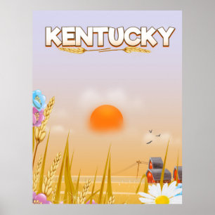 Poster de viagens de Fazenda Kentucky Cute