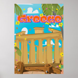 Poster de viagens de grécia.