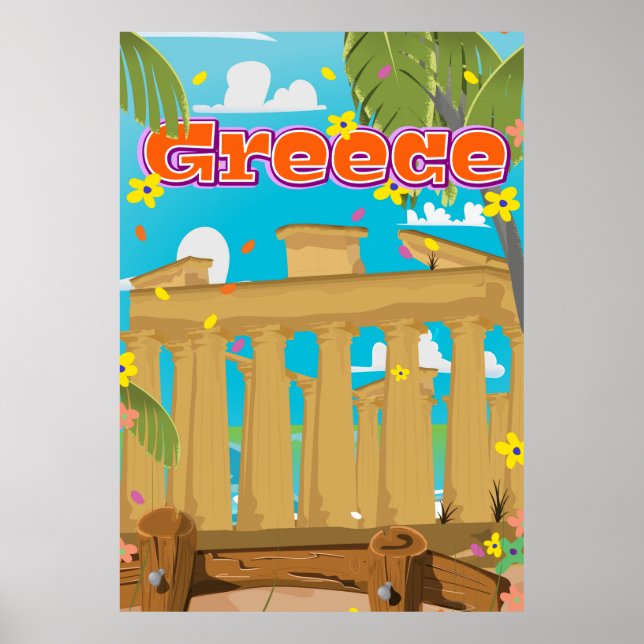 Poster de viagens de grécia. (Frente)